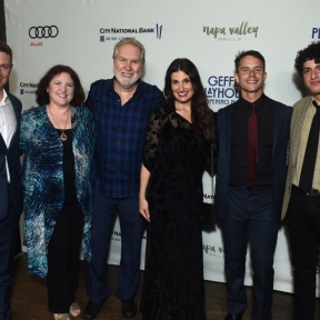 Idina Menzel, Dana Delany, Andrew Rannells celebrate after the opening night of ‘Skintight’